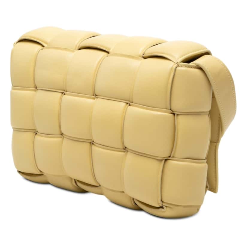 Bottega Veneta Nappa Intrecciato Padded Cassette Crossbody Yellow Leather Very good condition - Back View