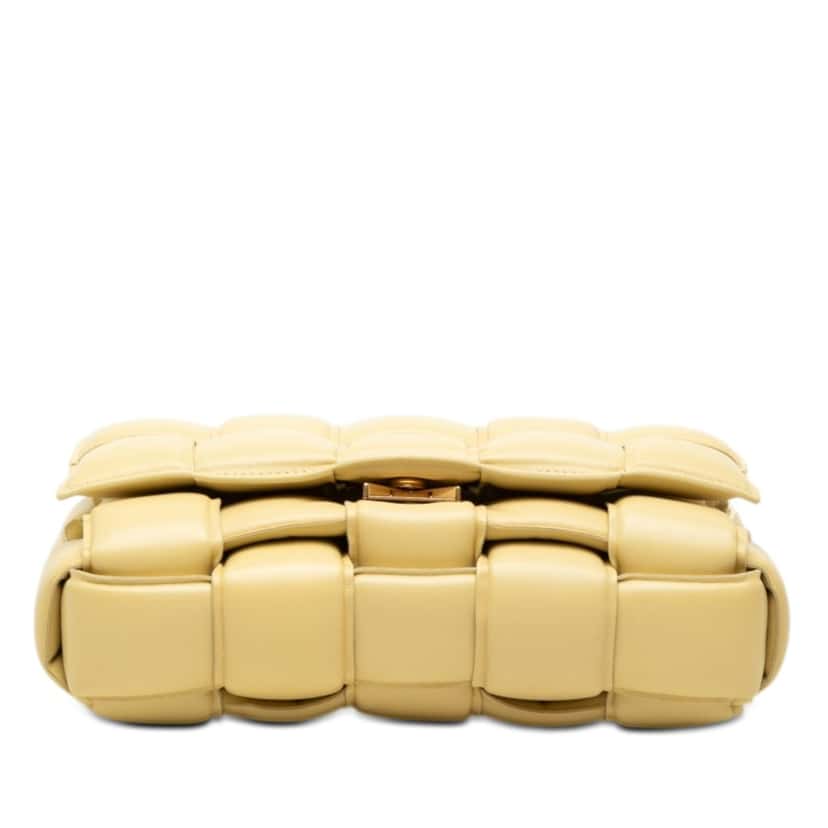Bottega Veneta Nappa Intrecciato Padded Cassette Crossbody Yellow Leather Very good condition - Inside View