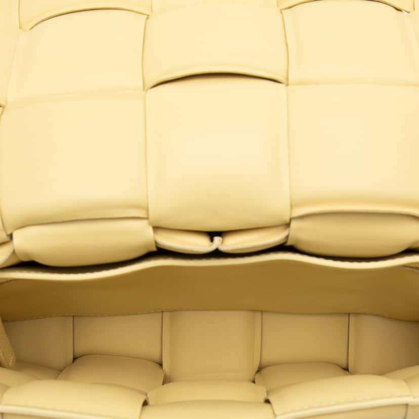 Bottega Veneta Nappa Intrecciato Padded Cassette Crossbody Yellow Leather Very good condition - Model View