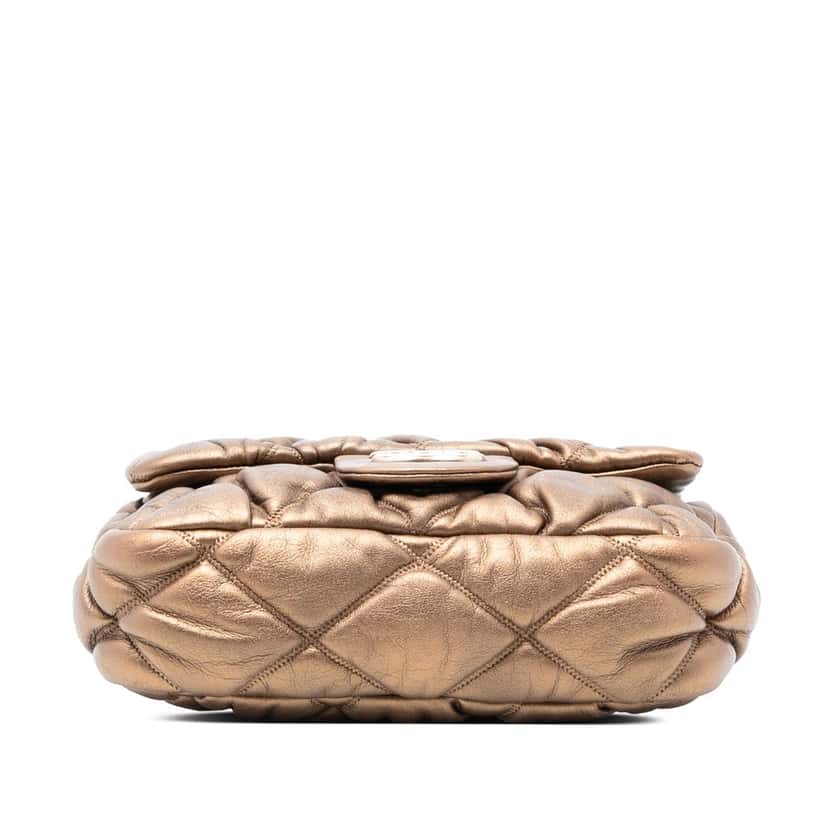 Chanel CC Lambskin Bubble Quilt Flap Brown Leather Very good condition - Inside View