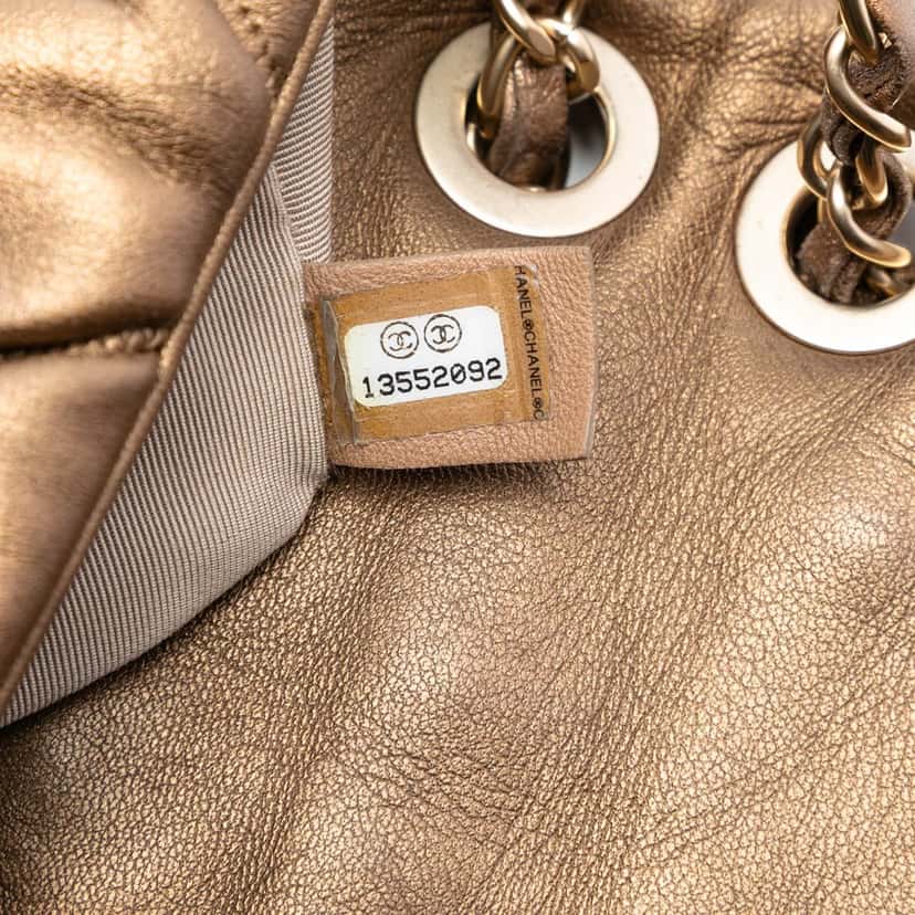 Chanel CC Lambskin Bubble Quilt Flap Brown Leather Very good condition - Box View