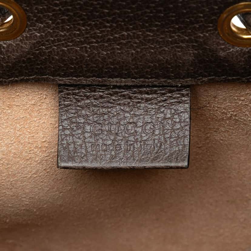 Gucci Mini GG Supreme Web Ophidia Bucket Bag Beige Very good condition - Box View