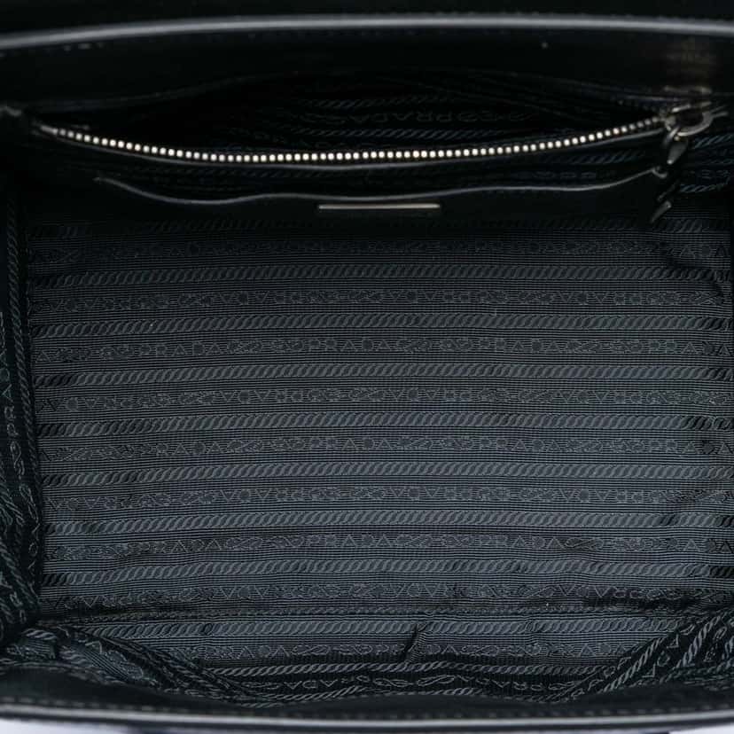 Prada Bicolor Glace Calf Sound Lock Satchel Blue Leather Very good condition - Model View