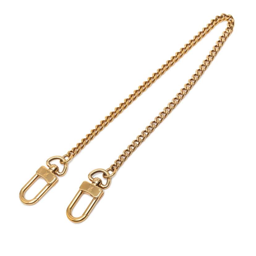 Louis Vuitton Gold Plated Chain Link Bag Strap Gold Metal Very good condition - Front View