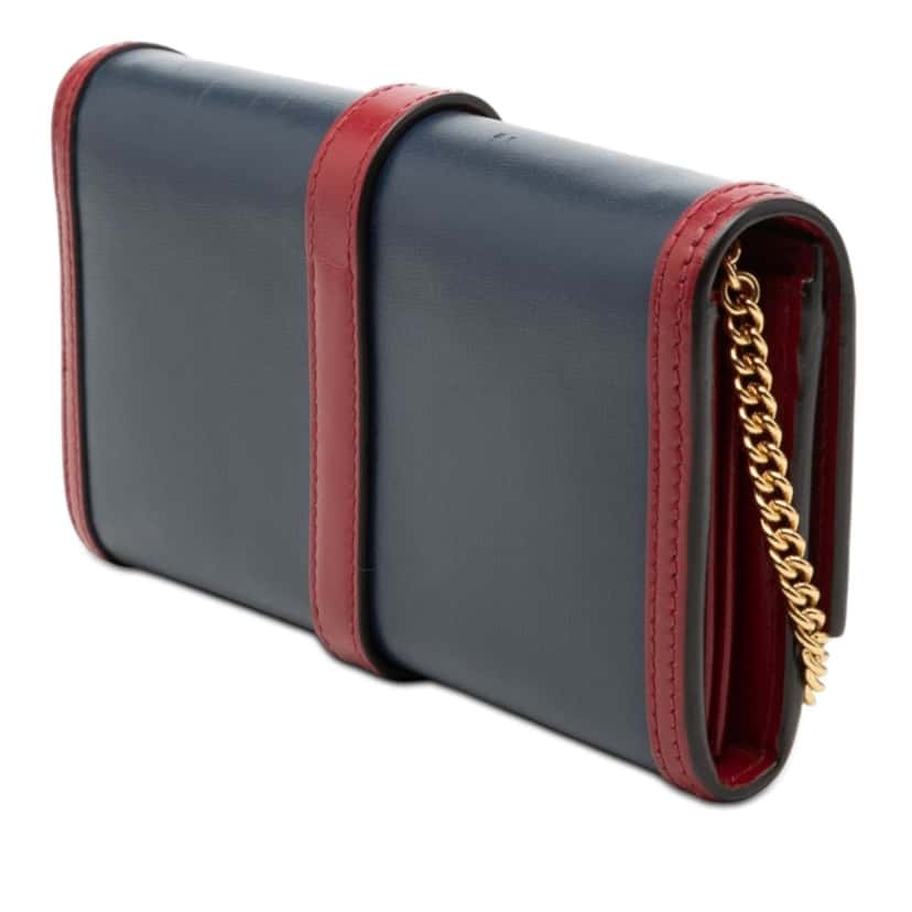 Gucci Bicolor Calfskin Jackie 1961 Wallet On Chain Blue Leather Very good condition - Back View