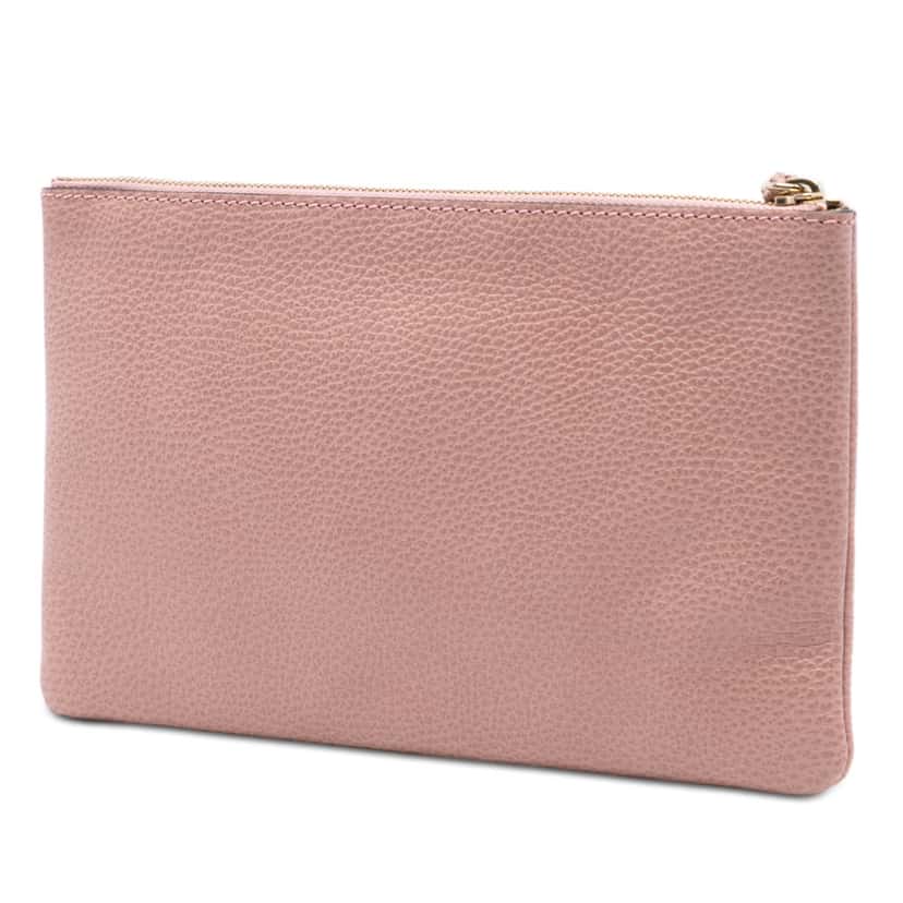 Gucci Calfskin Bamboo Clutch Pink Leather Very good condition - Back View