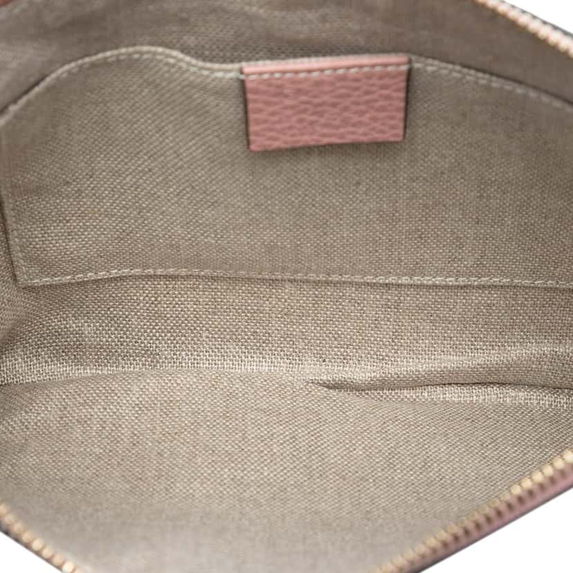 Gucci Calfskin Bamboo Clutch Pink Leather Very good condition - Model View