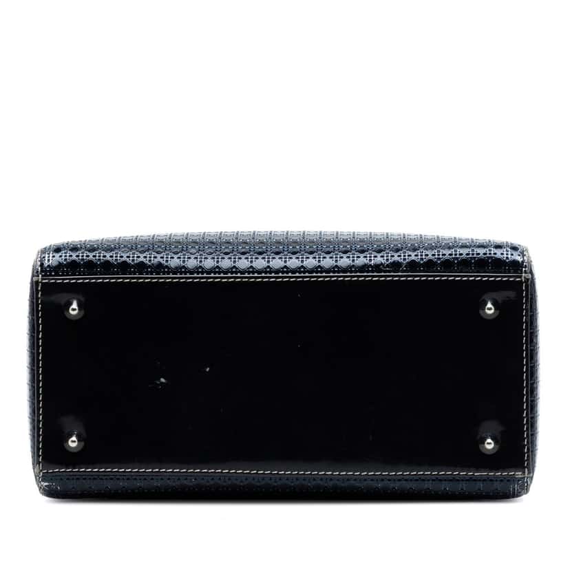 Dior Medium Ombre Metallic Patent Microcannage Lady Dior Silver Leather Very good condition - Inside View
