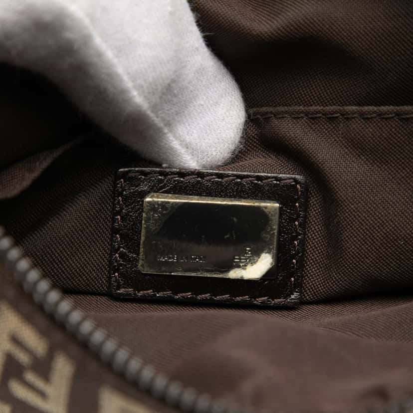 Fendi Zucchino Canvas Crossbody Brown Very good condition - Box View