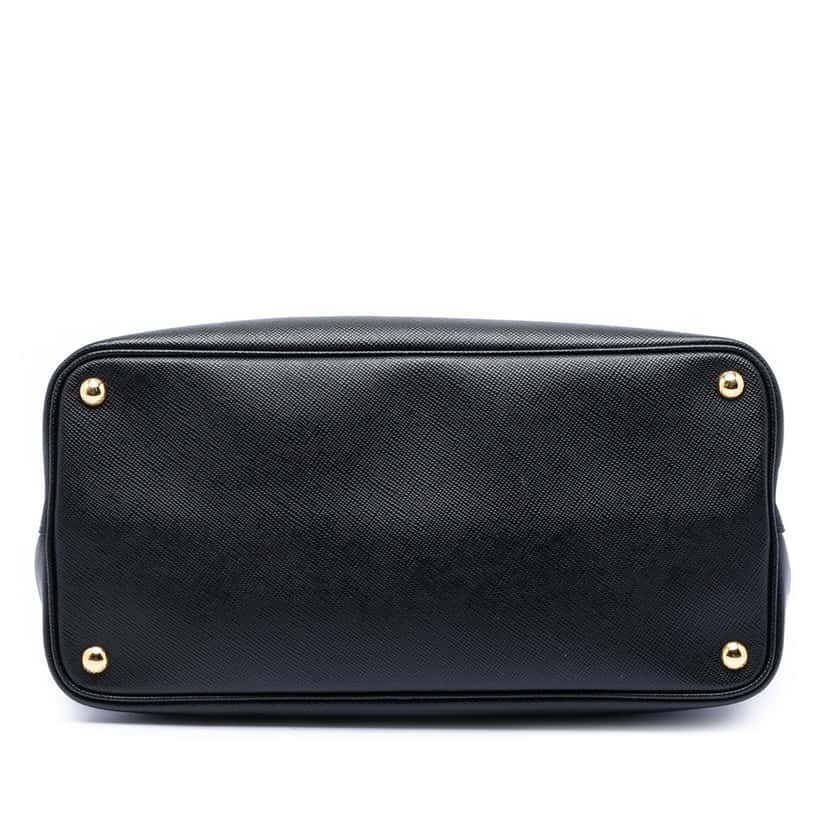 Prada Medium Saffiano Cuir Double Satchel Black Leather Very good condition - Inside View