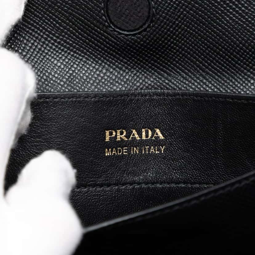 Prada Medium Saffiano Cuir Double Satchel Black Leather Very good condition - Box View
