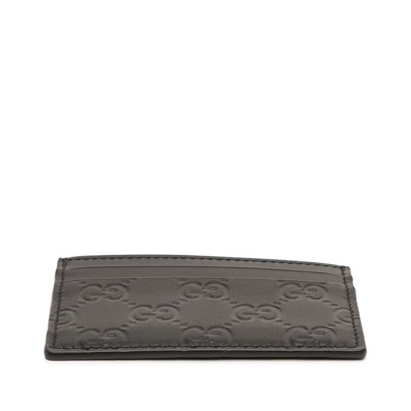 Gucci Guccissima Card Holder Black Leather Never worn - Inside View