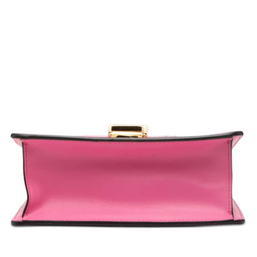 Gucci Mini Calfskin Web Sylvie Chain Crossbody Pink Leather Very good condition - Inside View