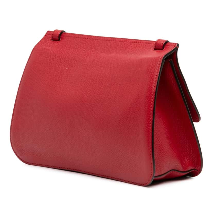 Gucci Medium Leather Bamboo Daily Crossbody Red Leather Very good condition - Back View