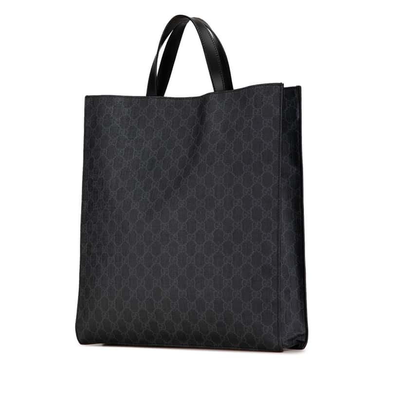 Gucci GG Supreme Convertible Soft Tote Black Very good condition - Back View