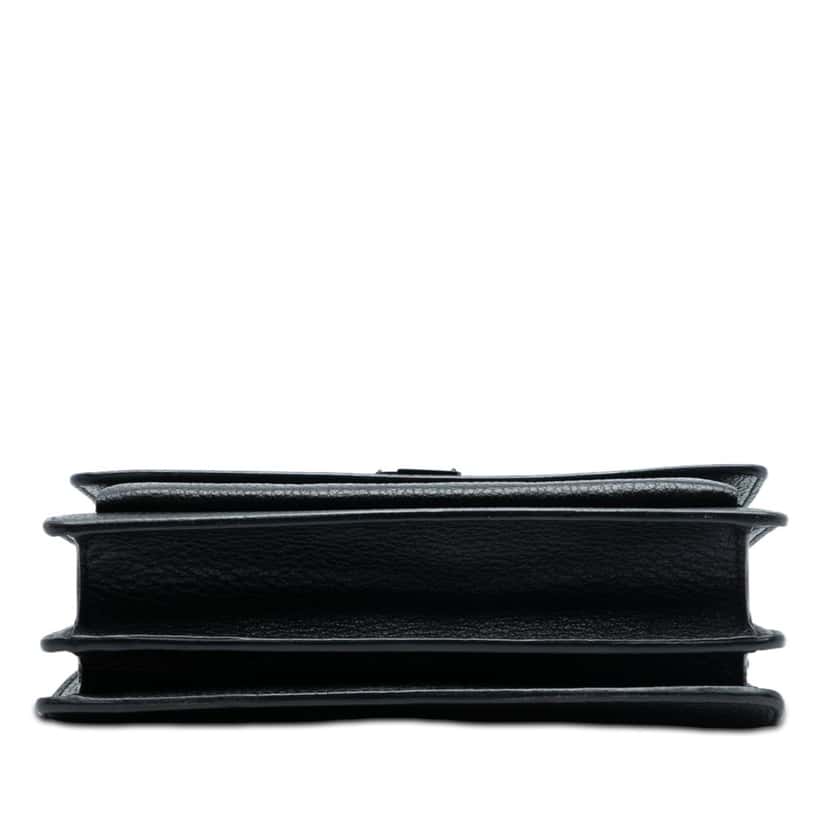 Saint Laurent Medium Grained Calfskin Guitar Strap Monogram Sunset Crossbody Black Leather Very good condition - Inside View