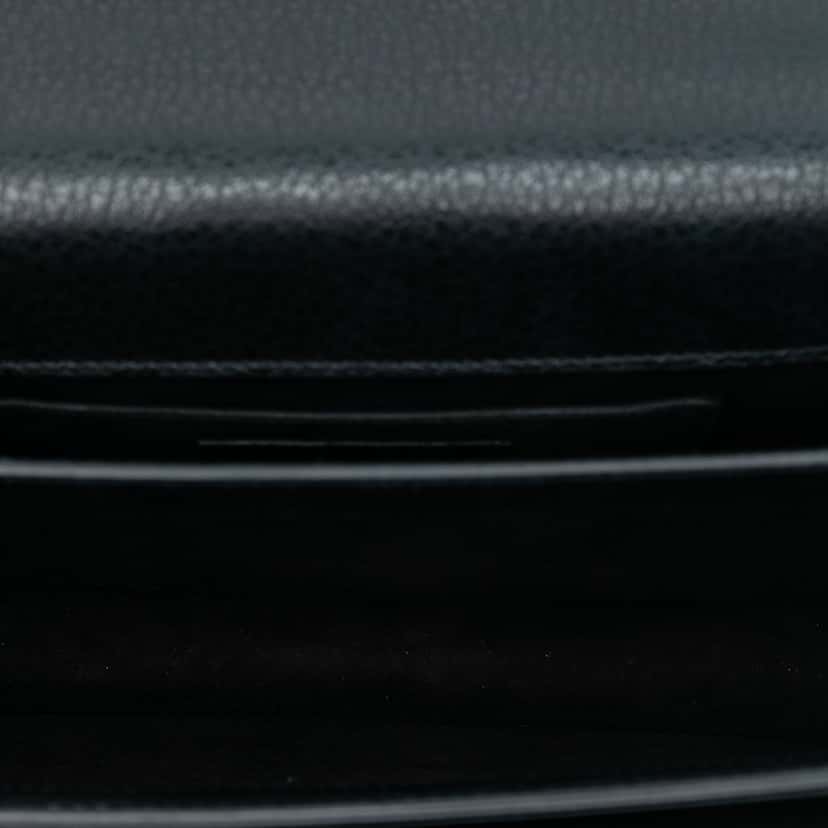 Saint Laurent Medium Grained Calfskin Guitar Strap Monogram Sunset Crossbody Black Leather Very good condition - Model View