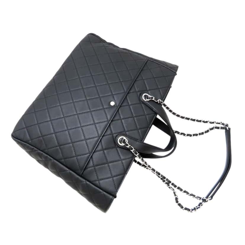 Chanel CC Quilted Calfskin Ultra Pocket Shopping Tote Black Leather Very good condition - Back View