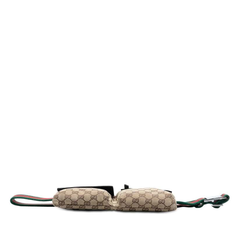Gucci GG Canvas Web Double Pocket Belt Bag Beige Very good condition - Inside View