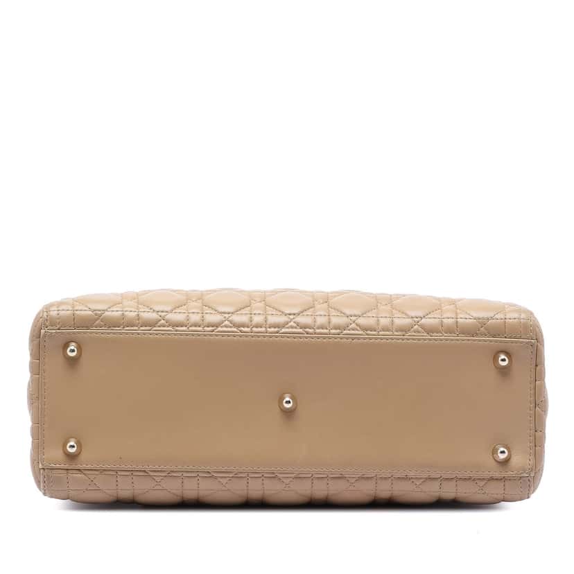 Dior Large Lambskin Cannage Lady Dior Beige Leather Very good condition - Inside View