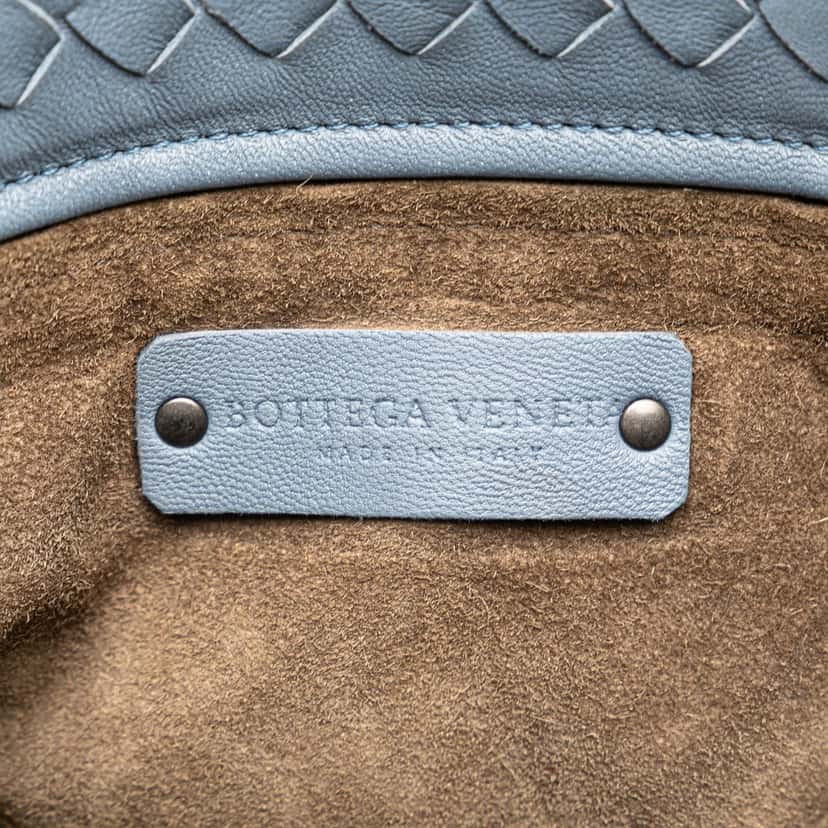 Bottega Veneta Medium Nappa Intrecciato Garda Tote Blue Leather Good condition - Box View