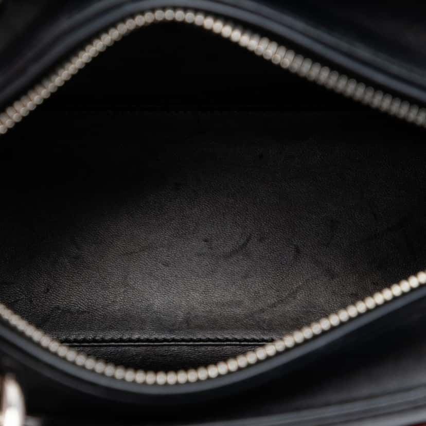 Dior Limited Edition Medium Smooth Calfskin Embroidered Beaded Floral Lady Dior Black Leather Very good condition - Model View