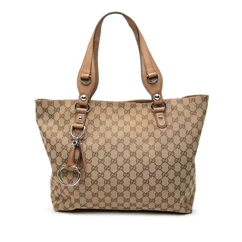 Gucci GG Canvas Icon Bit Tote Beige Very good condition - Front View