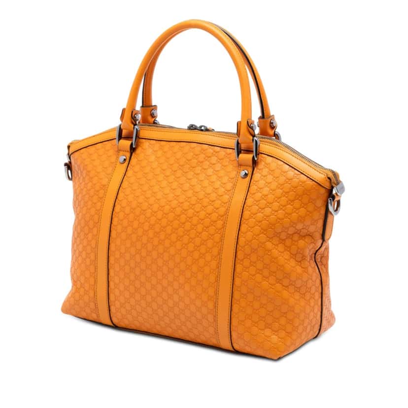 Gucci Medium Microguccissima GG Charm Dome Satchel Orange Leather Very good condition - Back View