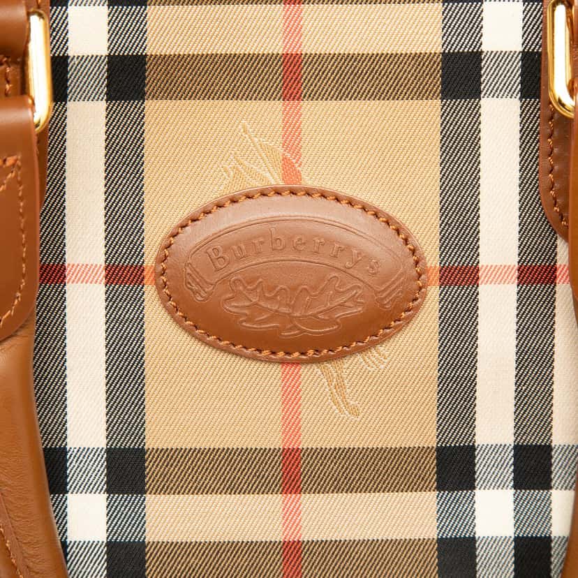 Burberry Haymarket Check Canvas Travel Bag Beige Very good condition - Box View
