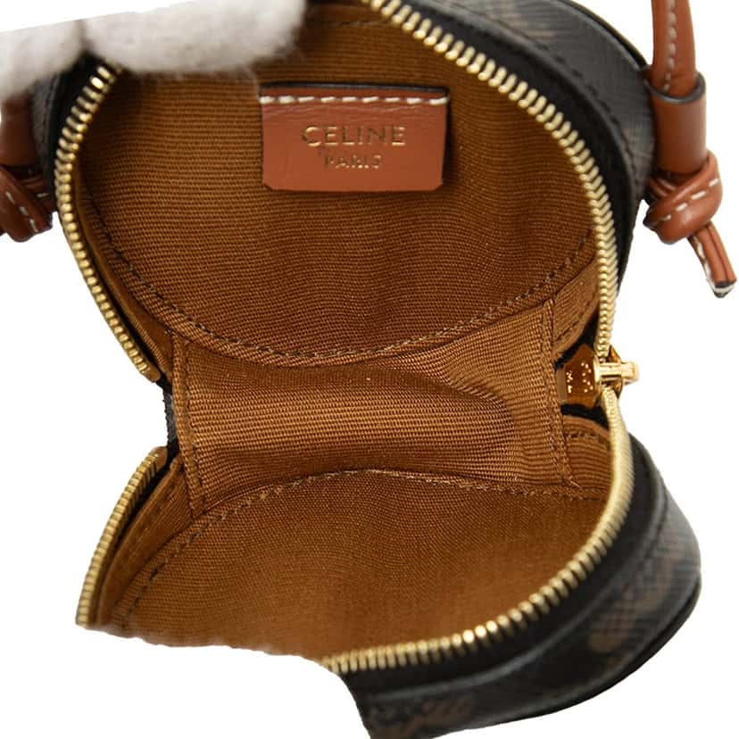 Celine Micro Triomphe Coated Canvas Heart Crossbody Brown Very good condition - Model View