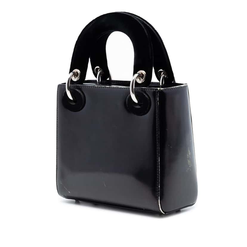 Dior Limited Edition Mat Collishaw Lady Art Mini Calfskin Butterfly Lady Dior Black Leather Very good condition - Back View