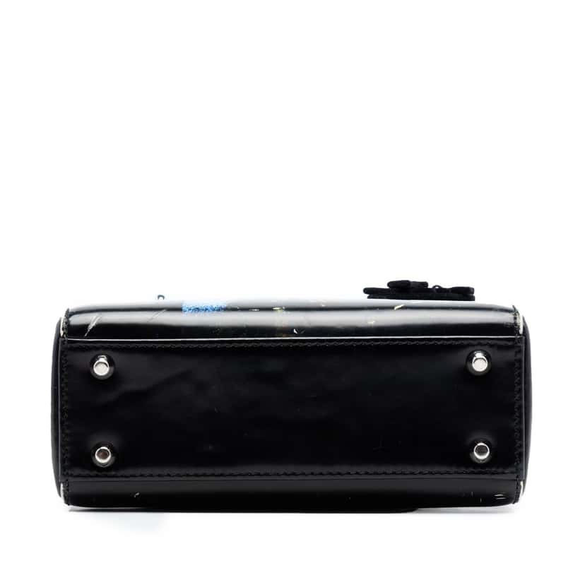 Dior Limited Edition Mat Collishaw Lady Art Mini Calfskin Butterfly Lady Dior Black Leather Very good condition - Inside View