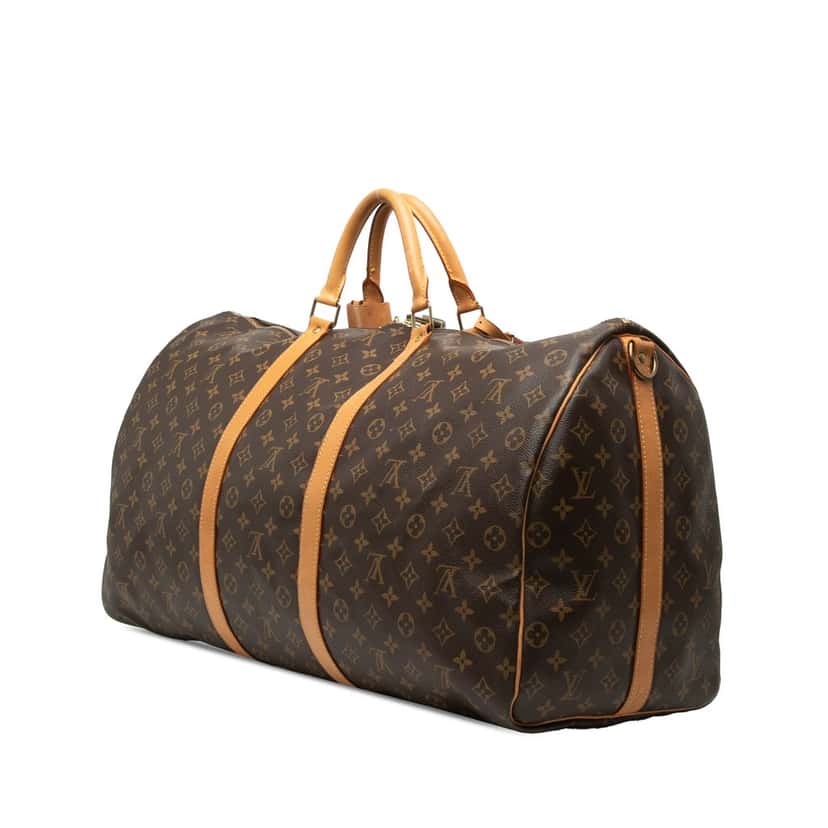 Louis Vuitton Monogram Keepall Bandouliere 60 Brown Good condition - Back View