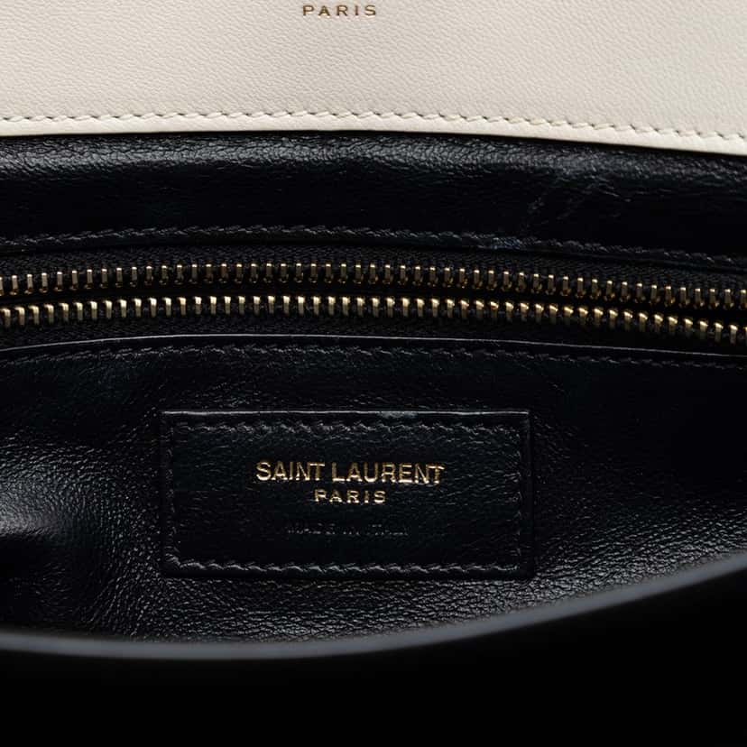Saint Laurent Quilted Lambskin Monogram Gaby Crossbody White Leather Very good condition - Box View