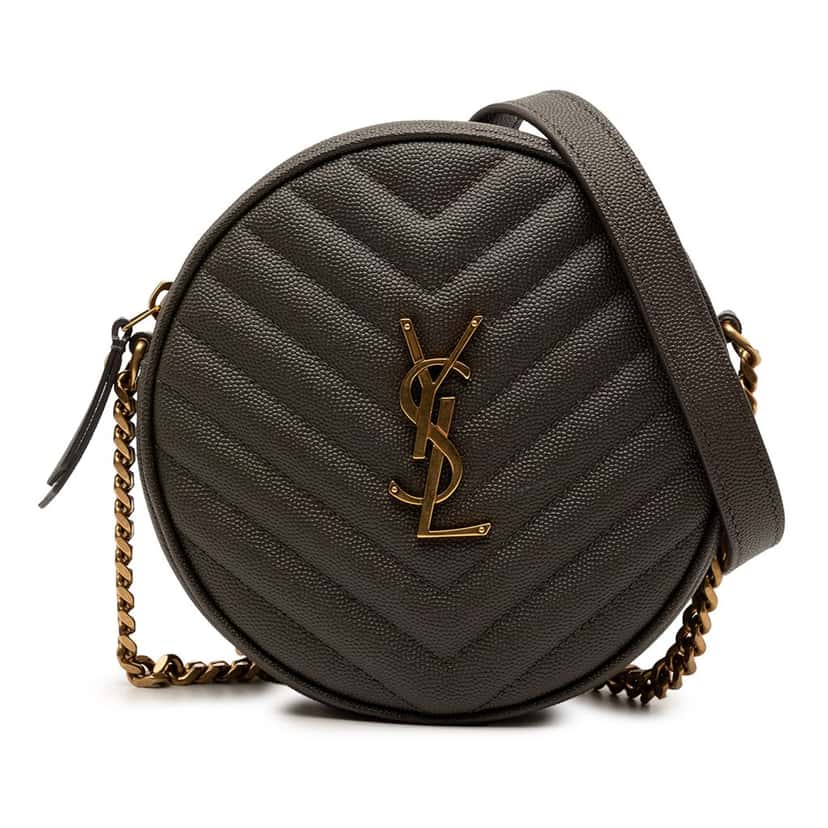 Saint Laurent Grain De Poudre Chevron Round Vinyle Camera Bag Other Leather Very good condition - Front View