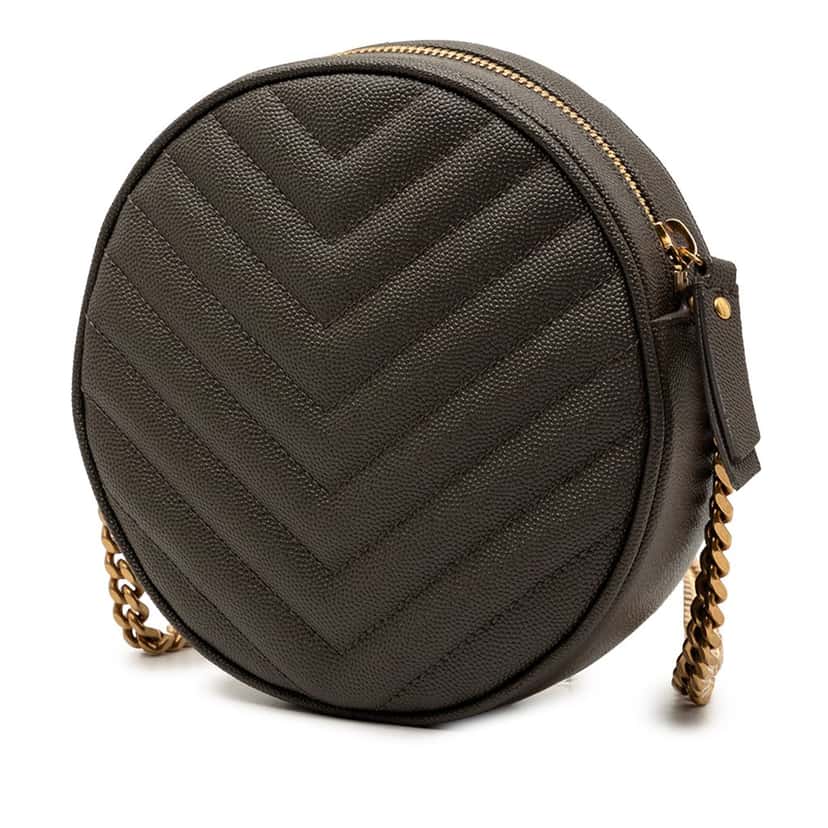 Saint Laurent Grain De Poudre Chevron Round Vinyle Camera Bag Other Leather Very good condition - Back View