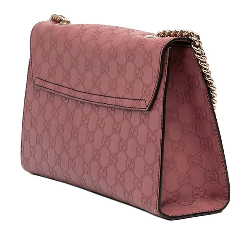 Gucci Medium Guccissima Emily Shoulder Bag Pink Leather Very good condition - Back View