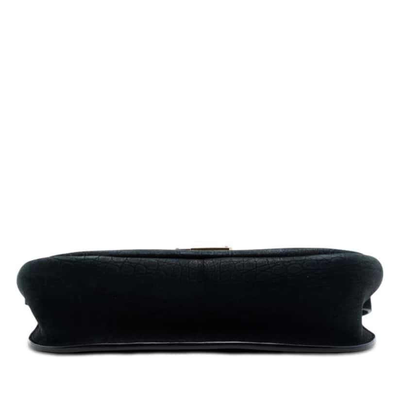 Saint Laurent Medium Croc Embossed Nubuck Monogram Kaia Crossbody Black Leather Very good condition - Inside View