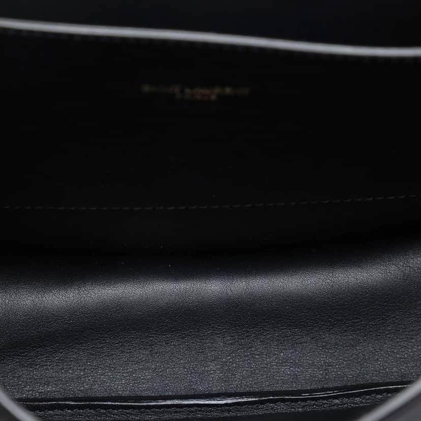 Saint Laurent Medium Croc Embossed Nubuck Monogram Kaia Crossbody Black Leather Very good condition - Model View