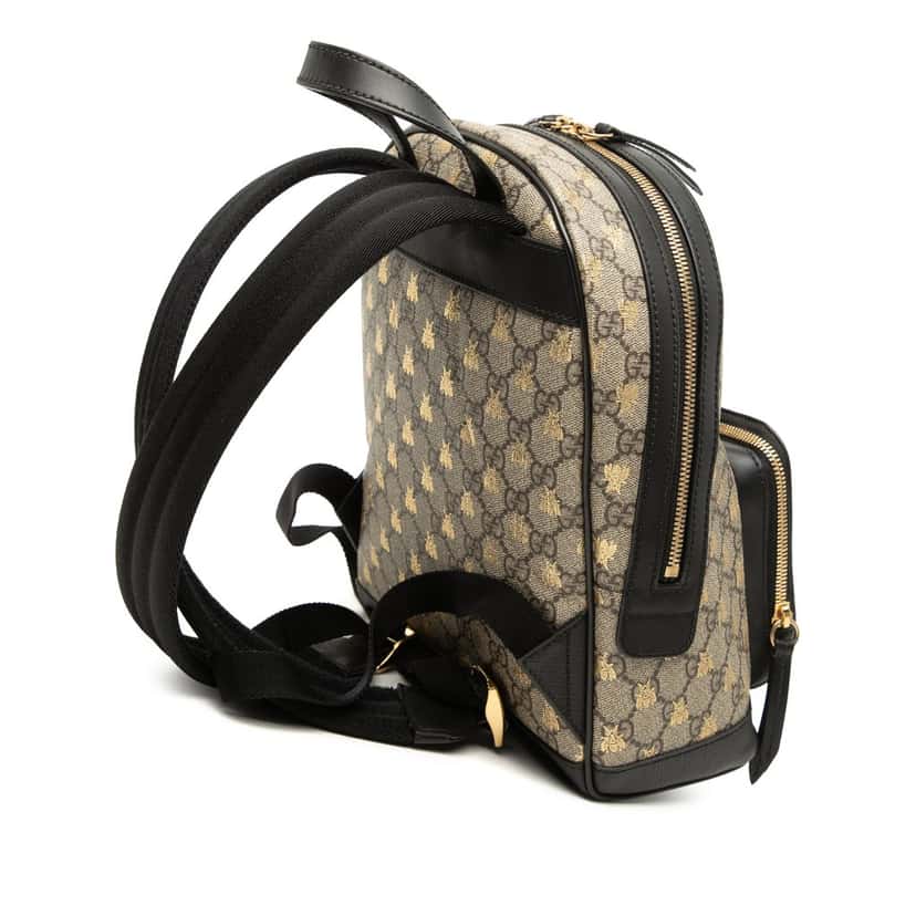 Gucci Small GG Supreme Bee Backpack Beige Very good condition - Back View