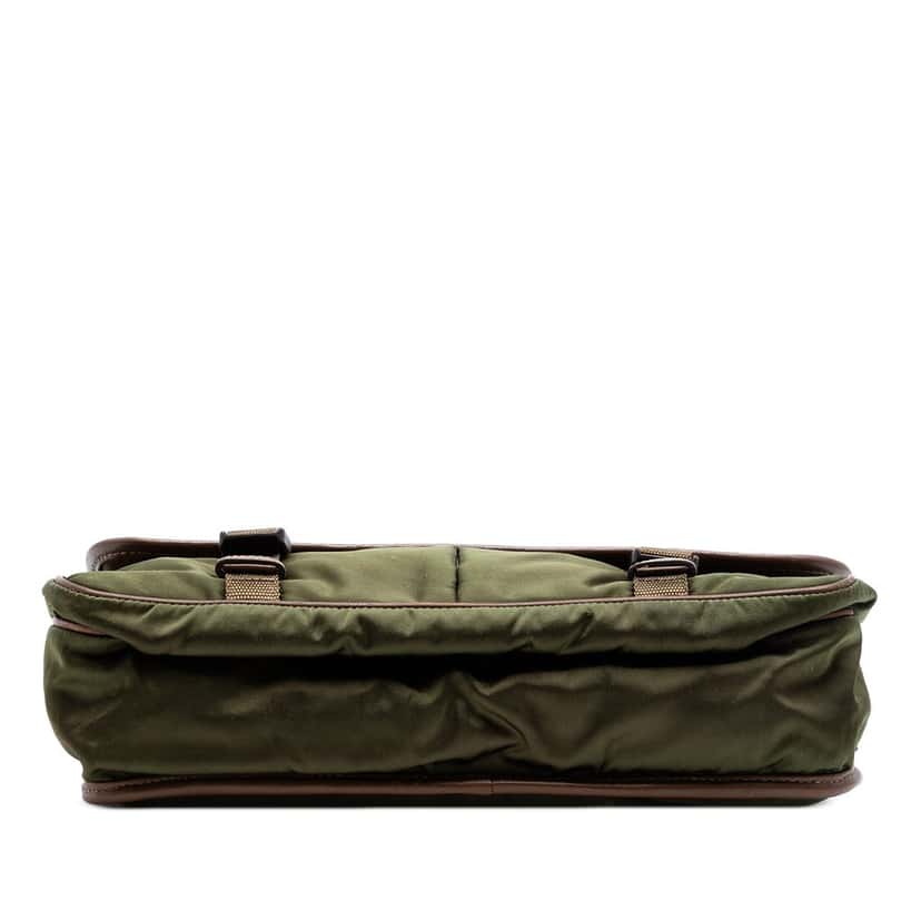 Prada Saffiano Trimmed Tessuto Double Buckle Messenger Bag Green Very good condition - Inside View