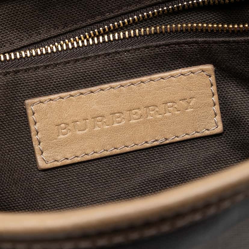 Burberry Smoke Check Coated Canvas Bartow Crossbody Beige Very good condition - Box View