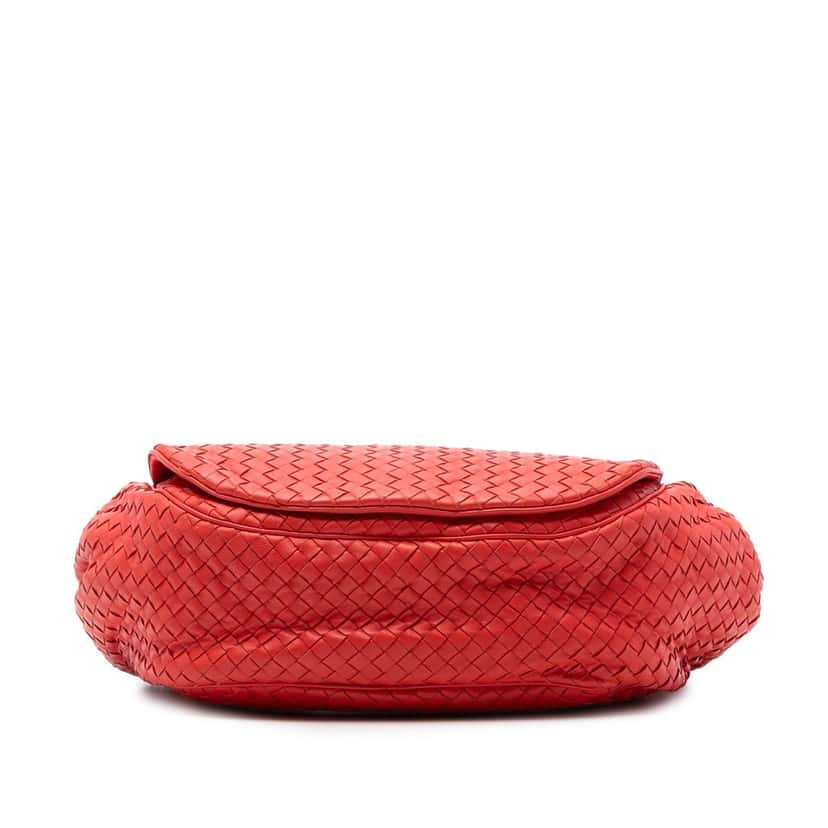 Bottega Veneta Nappa Intrecciato Flap Crossbody Red Leather Very good condition - Inside View