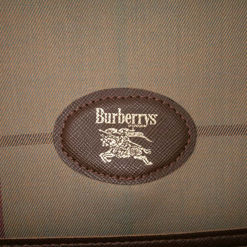 Burberry Vintage Check Canvas Clutch Brown Good condition - Box View