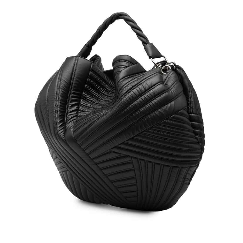 Valentino Leather Braided Stitch Hobo Black Leather Very good condition - Back View