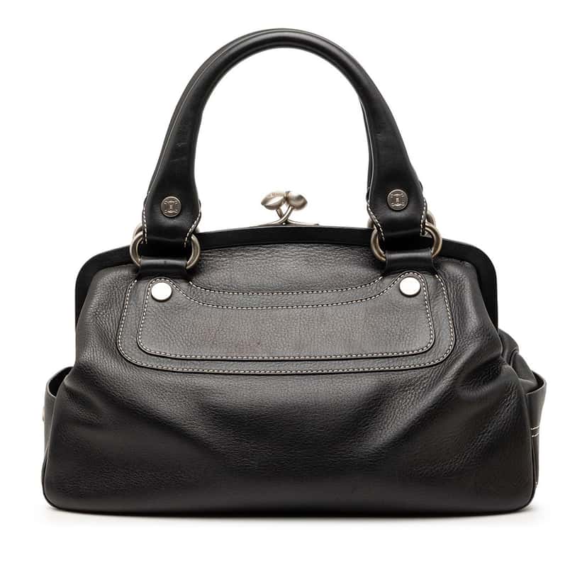 Celine Leather Boogie Clasp Handbag Black Leather Very good condition - Front View
