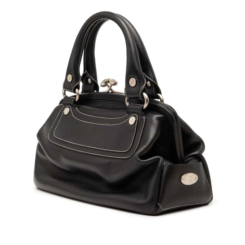 Celine Leather Boogie Clasp Handbag Black Leather Very good condition - Back View