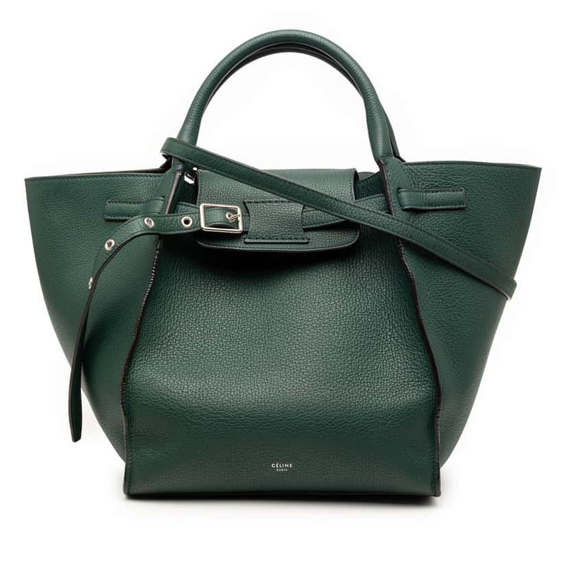 Celine Small Grained Calfskin Big Bag Green Leather Very good condition - Front View