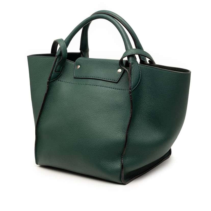 Celine Small Grained Calfskin Big Bag Green Leather Very good condition - Back View