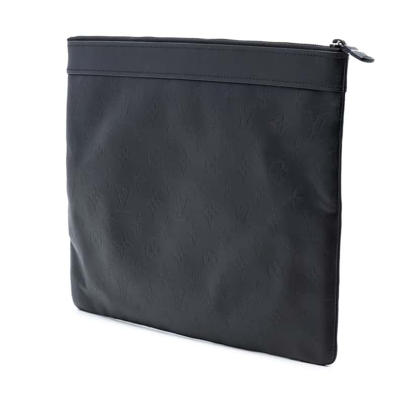 Louis Vuitton Monogram Shadow Discovery Pochette Black Leather Very good condition - Back View